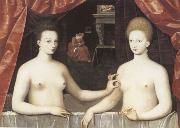 School of Fontainebleau Gabrielle d-Estree and the Duchesse de Villars oil painting picture wholesale